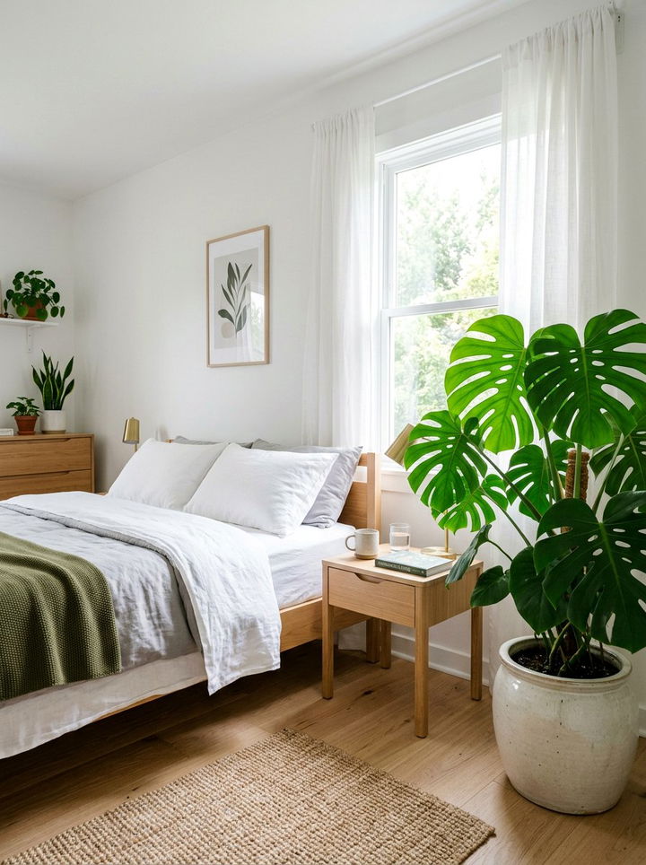 Greenery In Bedroom - 30 Scandinavian minimalist bedroom ideas