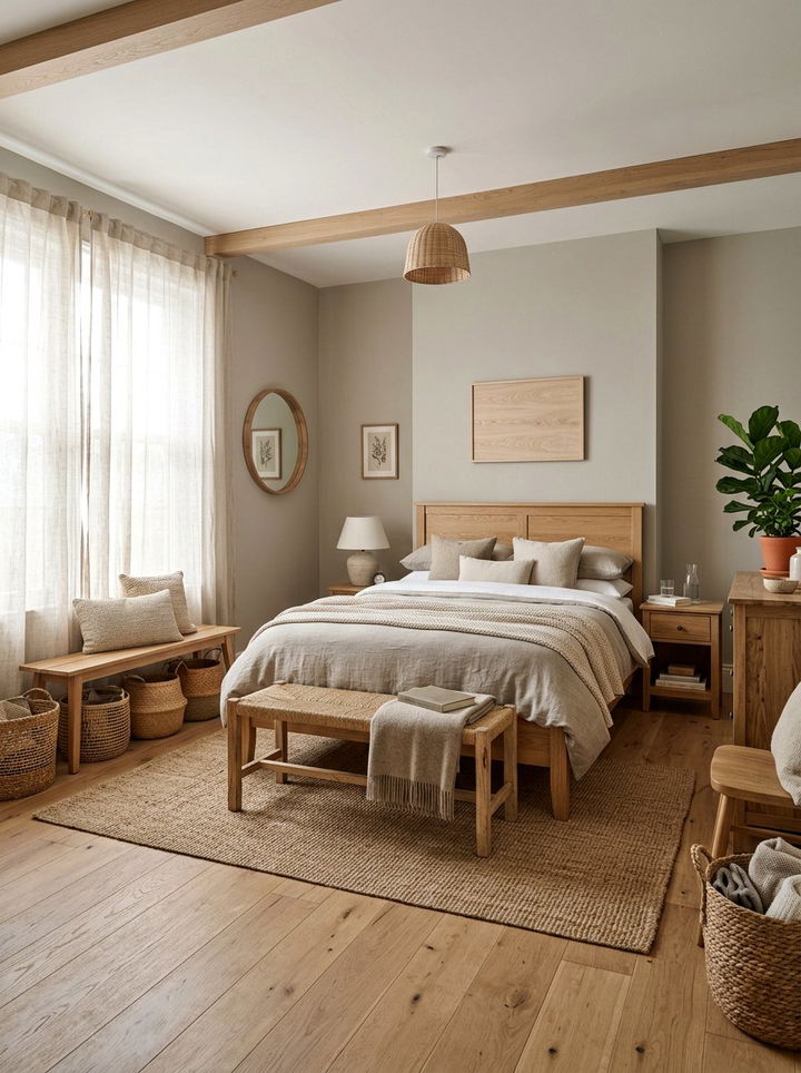 Greige And Natural Wood Bedroom - 30 greige bedroom ideas