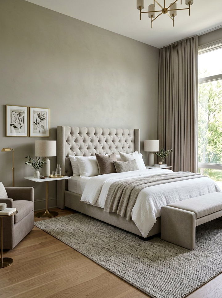 Greige Bedroom - 30 cozy bedroom color ideas