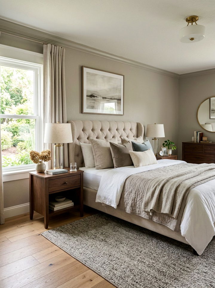 Greige Transitional Bedroom - 30 modern grey bedroom ideas