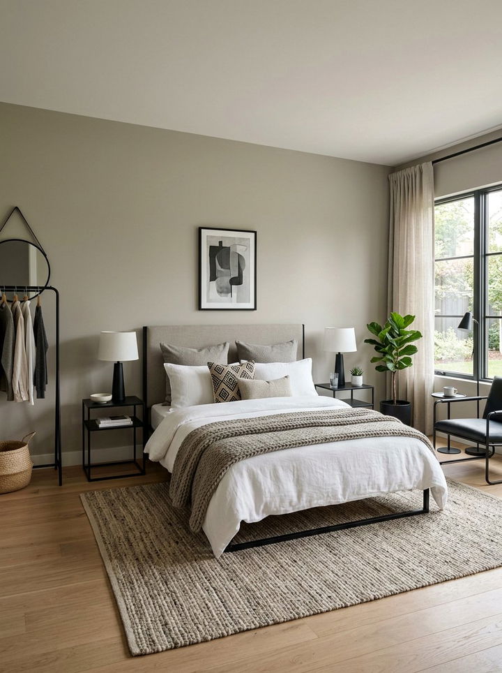 Greige Wall Color - 30 calming bedroom color ideas