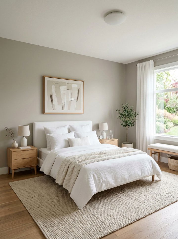 Greige and White Bedroom - 30 bedroom color schemes