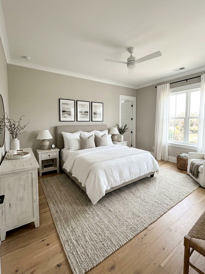 Greige and white bedroom - 30 two tone bedroom ideas