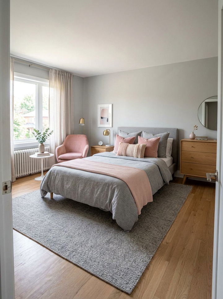 Grey And Blush Pink Bedroom - 30 grey bedroom ideas