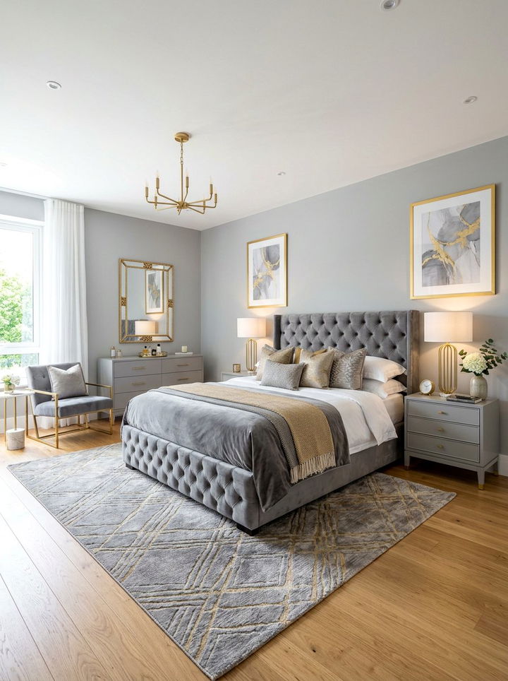 Grey And Gold Bedroom - 30 gold bedroom decor ideas