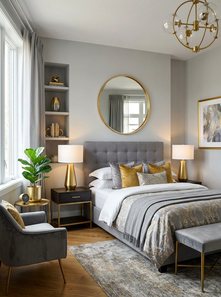 Grey And Gold Modern Bedroom - 30 modern grey bedroom ideas