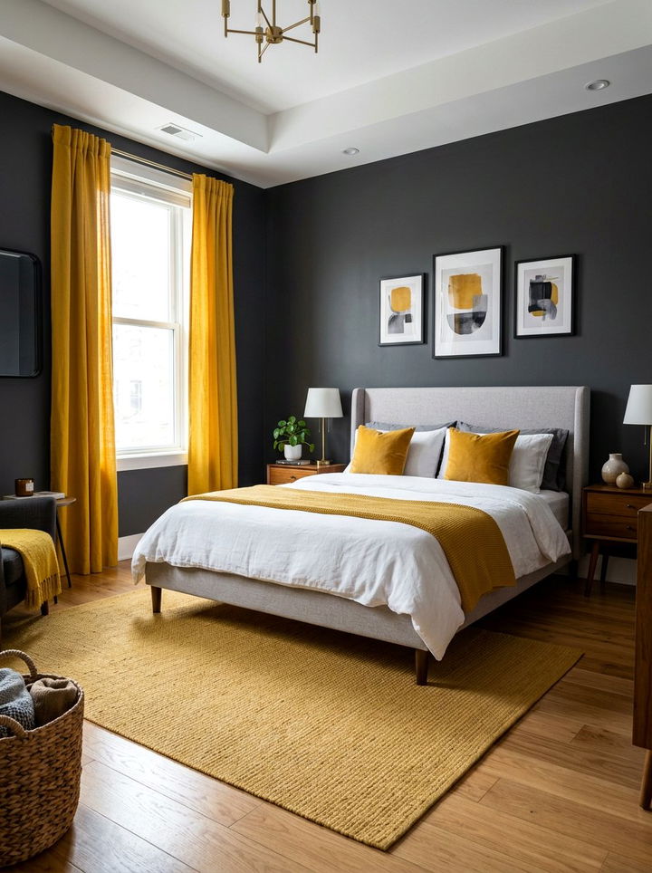Grey And Mustard Yellow Bedroom - 30 mustard yellow bedroom ideas