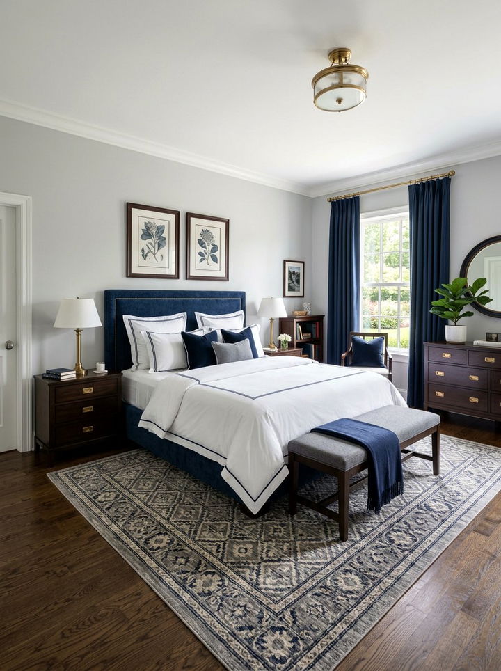 Grey And Navy Bedroom - 30 grey bedroom design ideas
