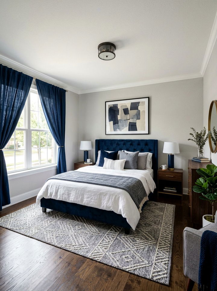 Grey And Navy Blue Bedroom - 30 grey bedroom decor ideas