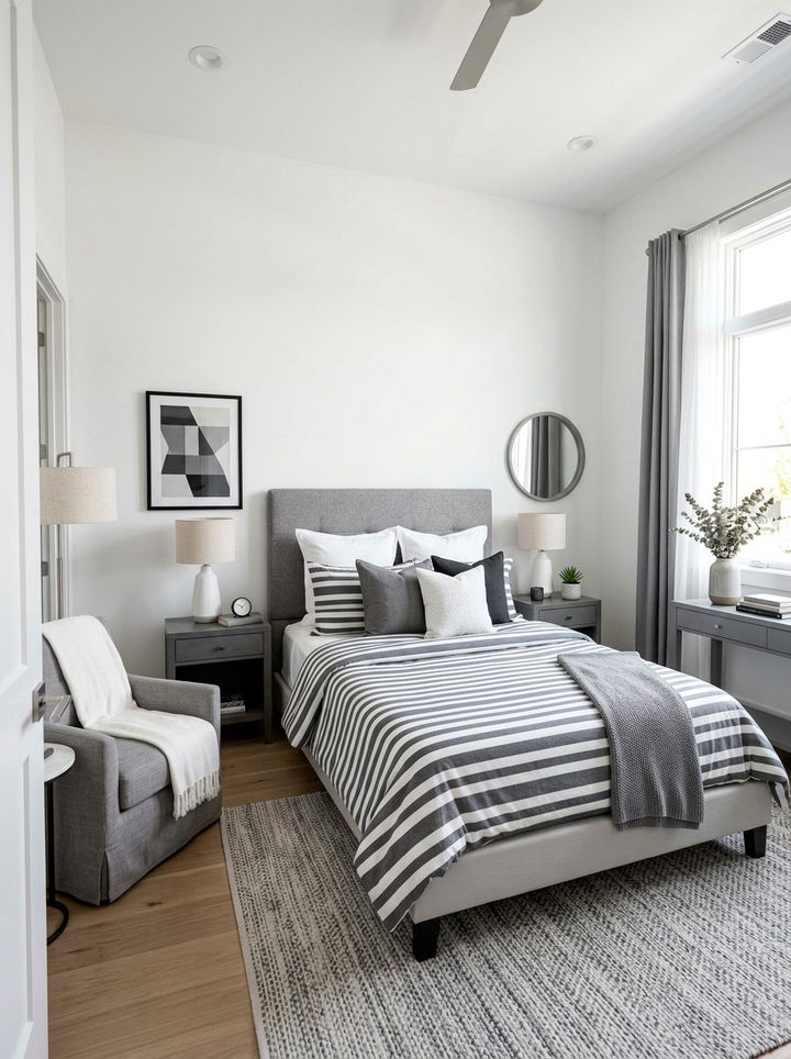 Grey And White Guest Bedroom - 30 monochrome bedroom ideas