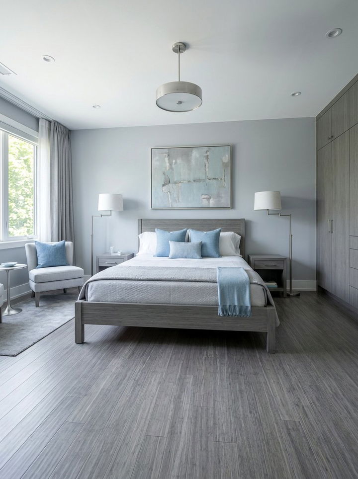 Grey Bamboo Bedroom - 30 bedroom bamboo flooring ideas