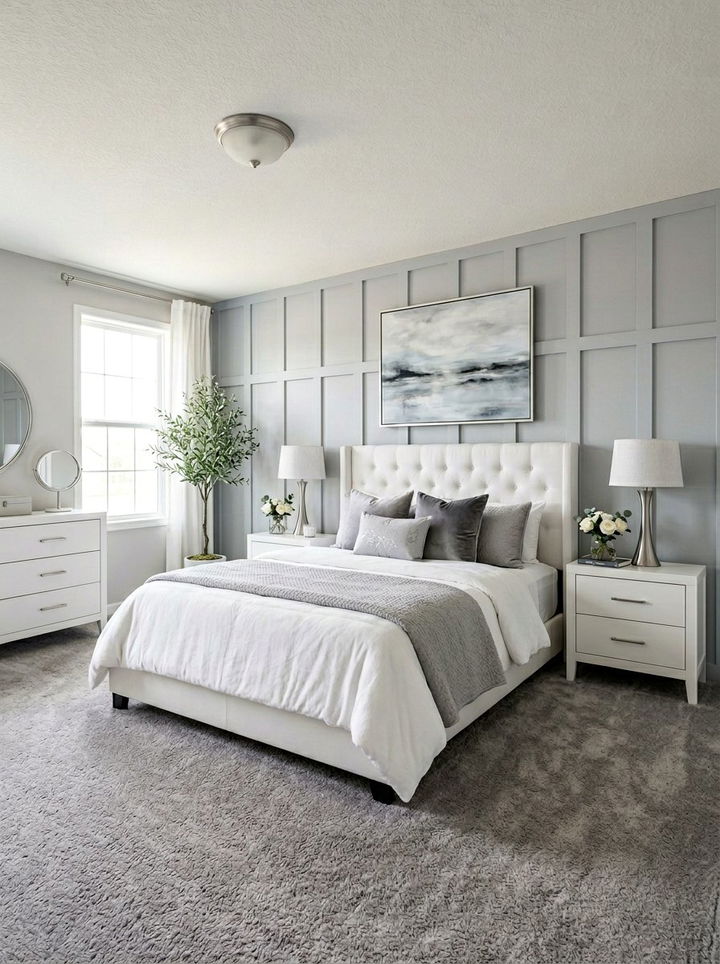 Grey Board And Batten - 30 bedroom board and batten ideas