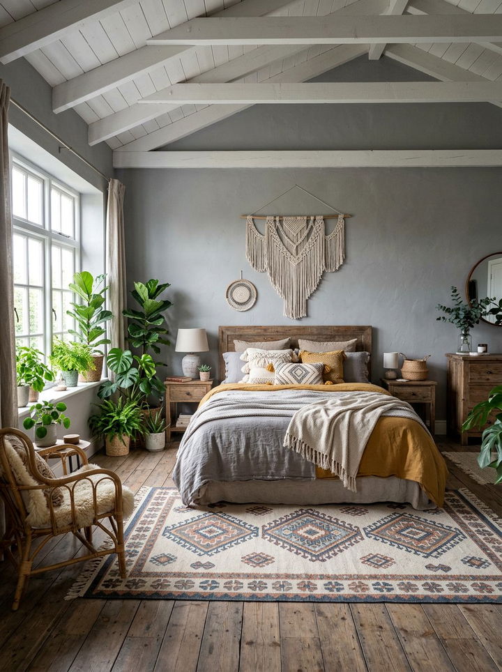 Grey Boho Farmhouse Bedroom - 30 farmhouse grey bedroom ideas