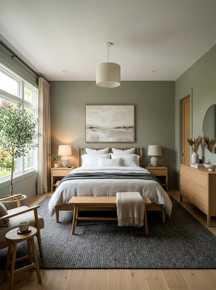 Grey Green Neutral Bedroom - 30 cool green bedroom ideas