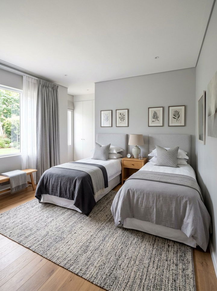 Grey Guest Room - 30 scandinavian grey bedroom ideas