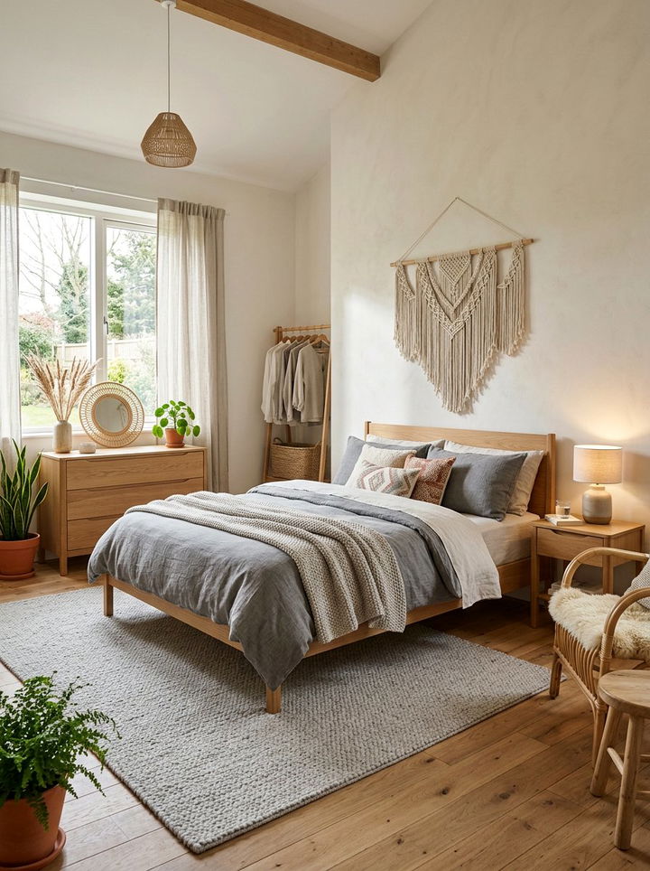 Grey Linen Bohemian Bedroom - 30 bohemian grey bedroom ideas