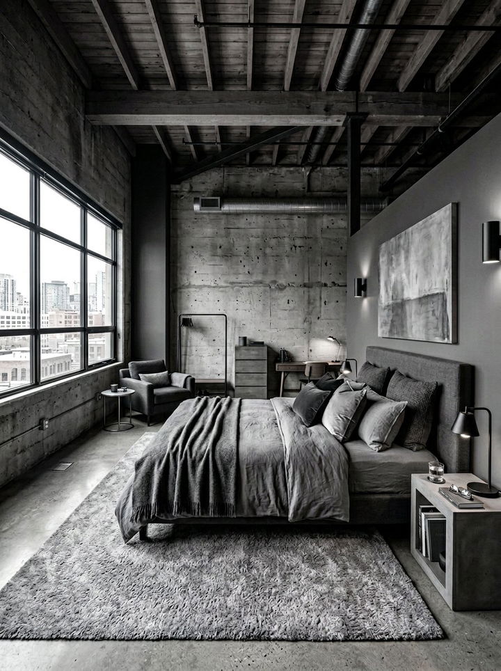 30 Cool Loft Style Bedroom Ideas for an Industrial Look