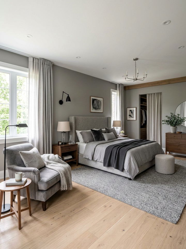 Grey Master Suite - 30 scandinavian grey bedroom ideas