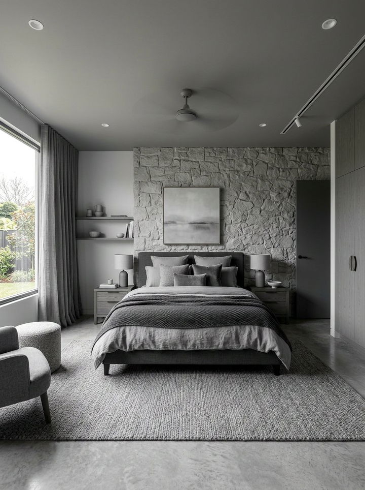 Grey Monochromatic Bedroom - 30 grey bedroom ideas