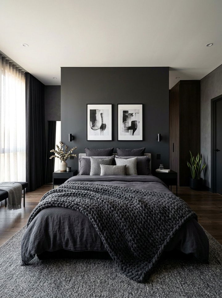 Grey Oversized Knit Blanket - 30 bedroom chunky knit throws