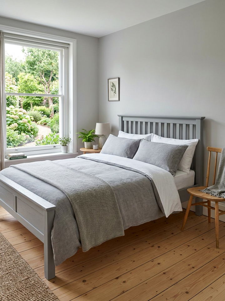 Grey Painted Wood Bed - 30 grey bedroom furniture ideas