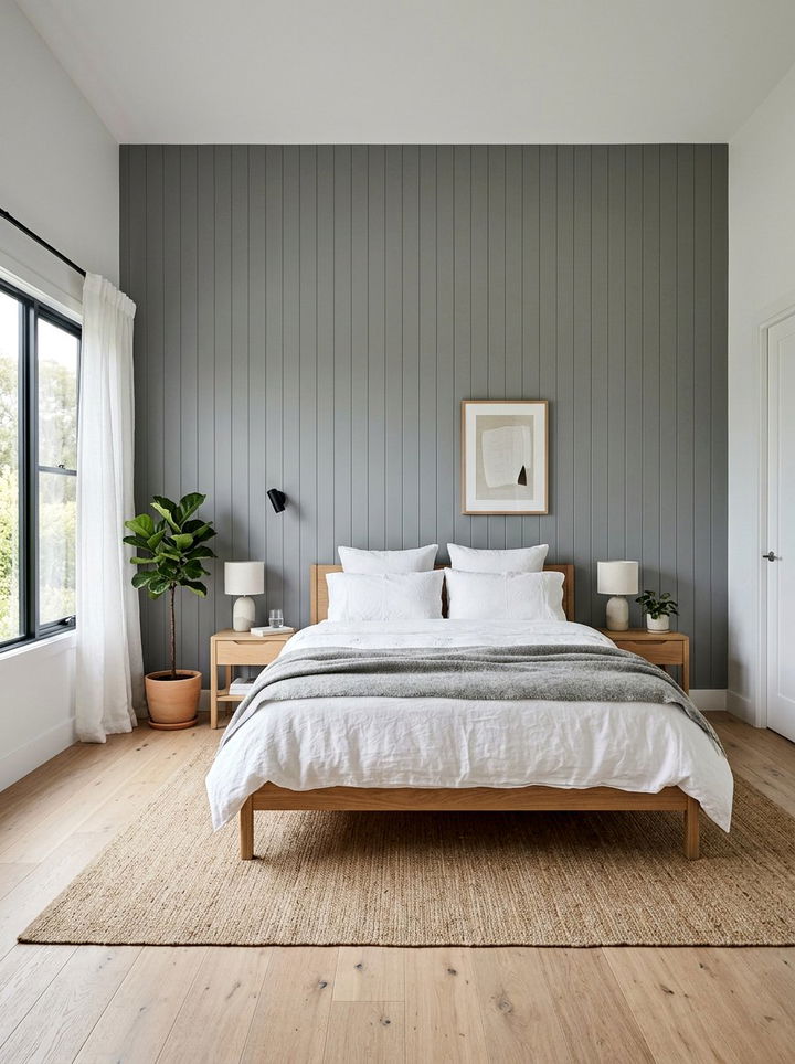 Grey Panelling Bedroom - 30 scandinavian grey bedroom ideas