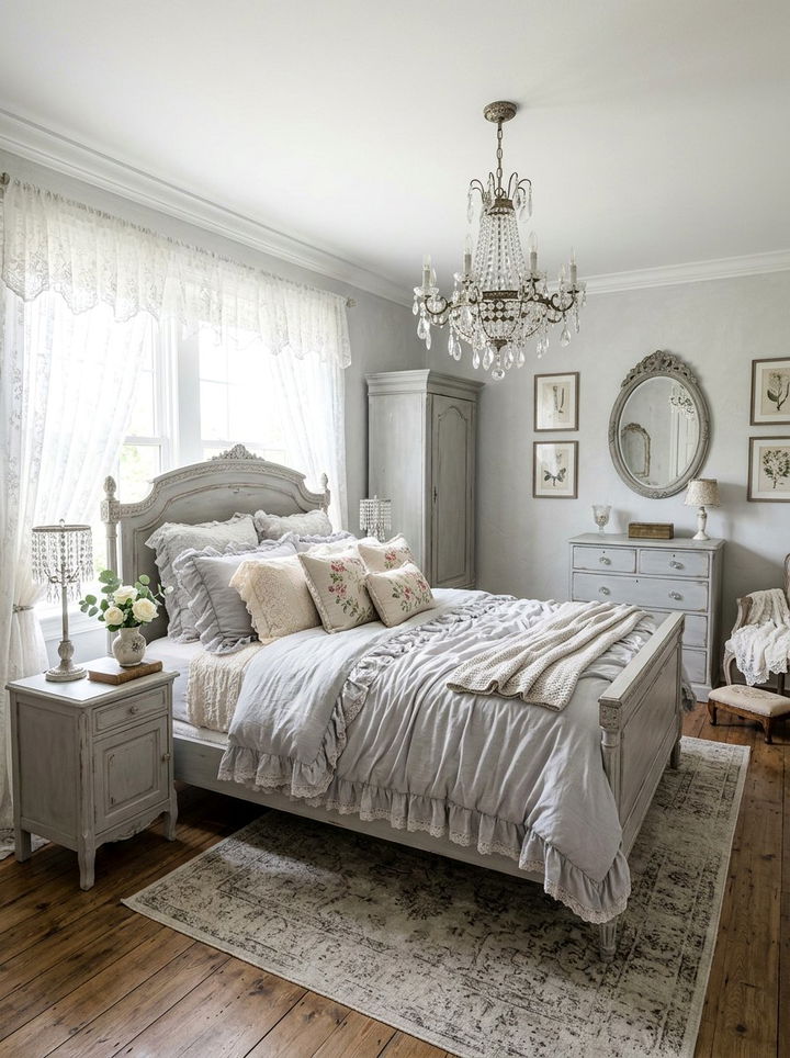 Grey Shabby Chic Bedroom - 30 farmhouse grey bedroom ideas