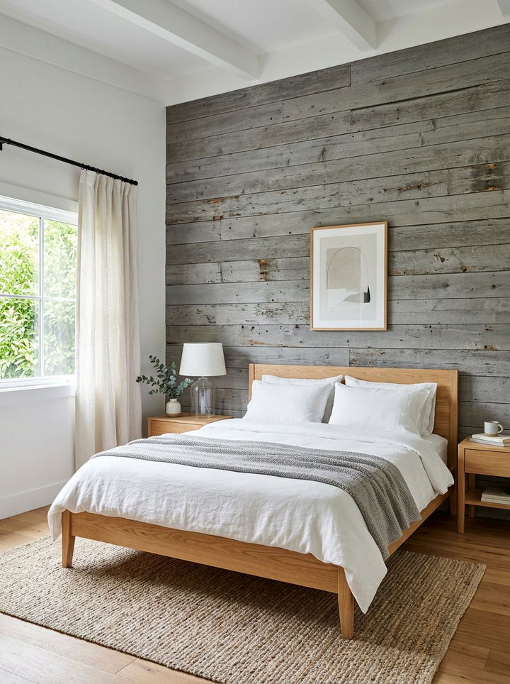 Grey Shiplap Bedroom Wall - 30 coastal grey bedroom ideas