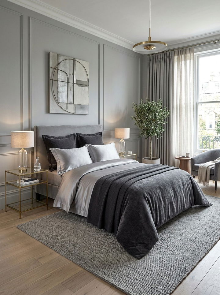 Grey Silk Bedding Bedroom - 30 grey bedroom decor ideas