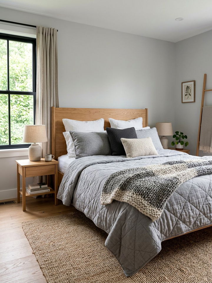Grey Textured Bedding - 30 scandinavian grey bedroom ideas