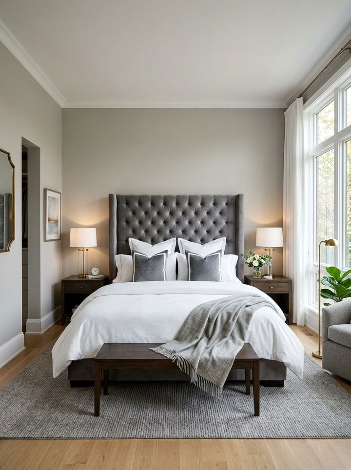 Grey Tufted Headboard Bedroom - 30 grey bedroom ideas