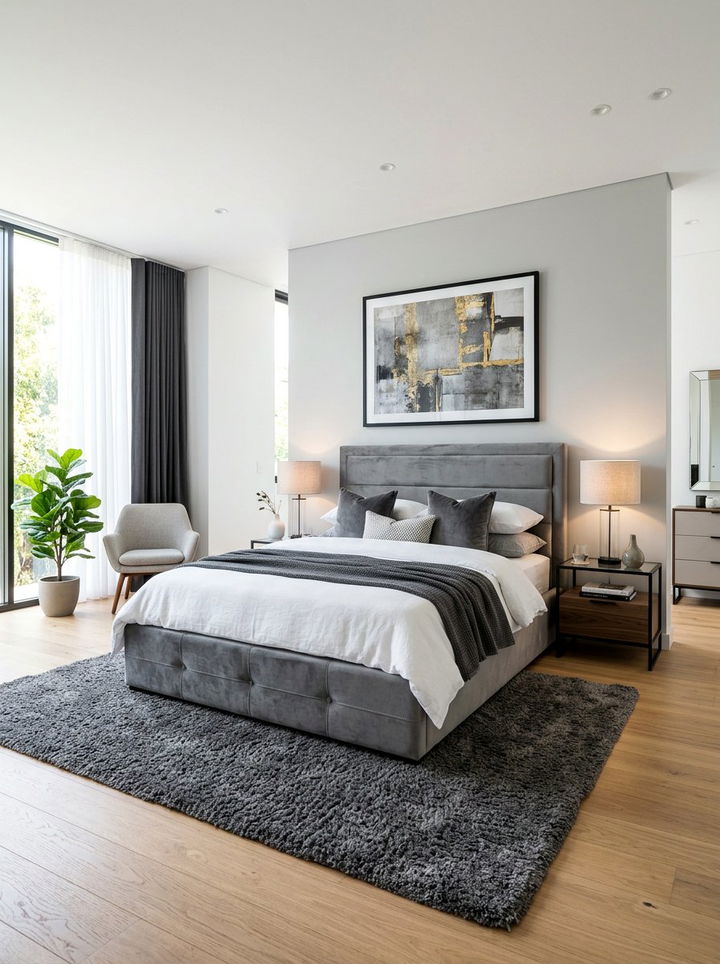 Grey Velvet Ottoman Bed - 30 bedroom ottoman bed ideas