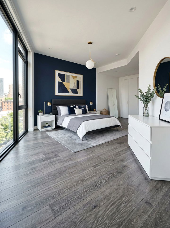 Grey Wood Floor - 30 bedroom hardwood floors