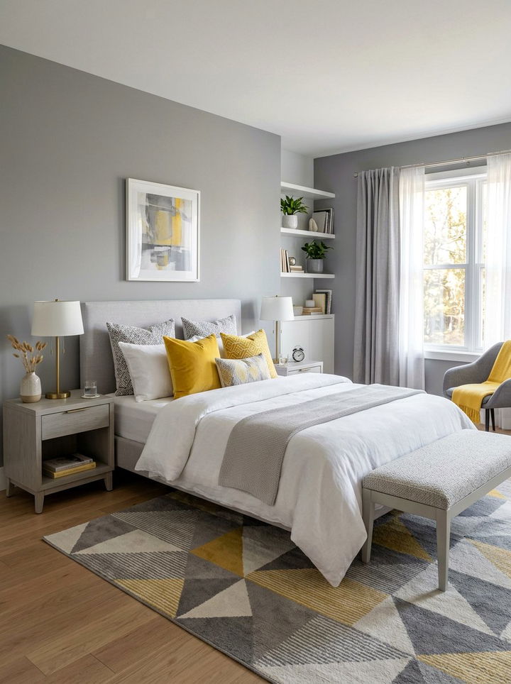 Grey Yellow And White Bedroom - 30 yellow and white bedroom ideas
