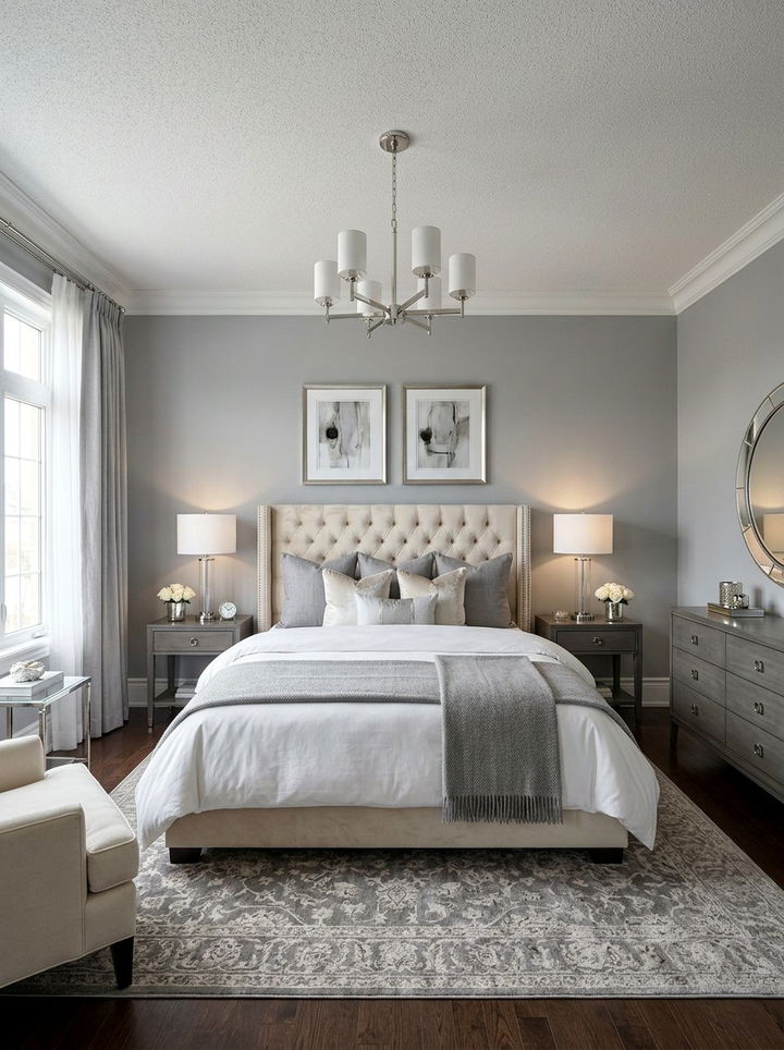 Grey and Cream Bedroom - 30 neutral bedroom ideas