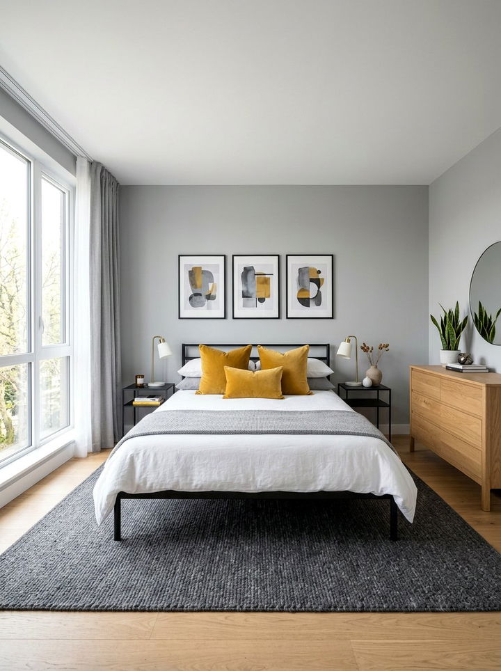 Grey and Mustard Bedroom Decor - 30 mustard bedroom ideas