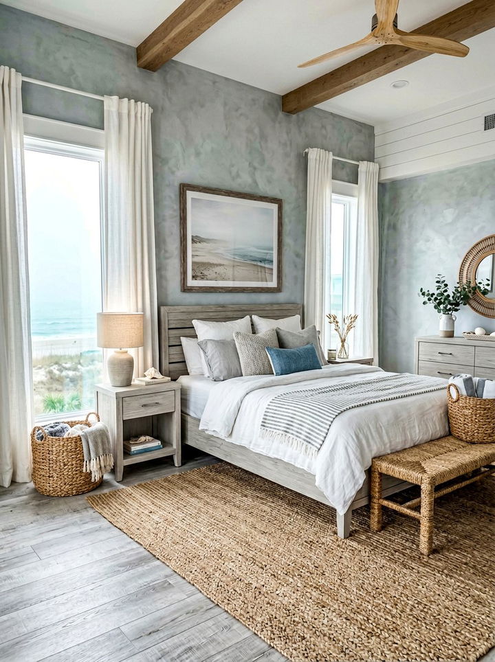 Grey and White Coastal Bedroom - 30 grey and white bedroom ideas