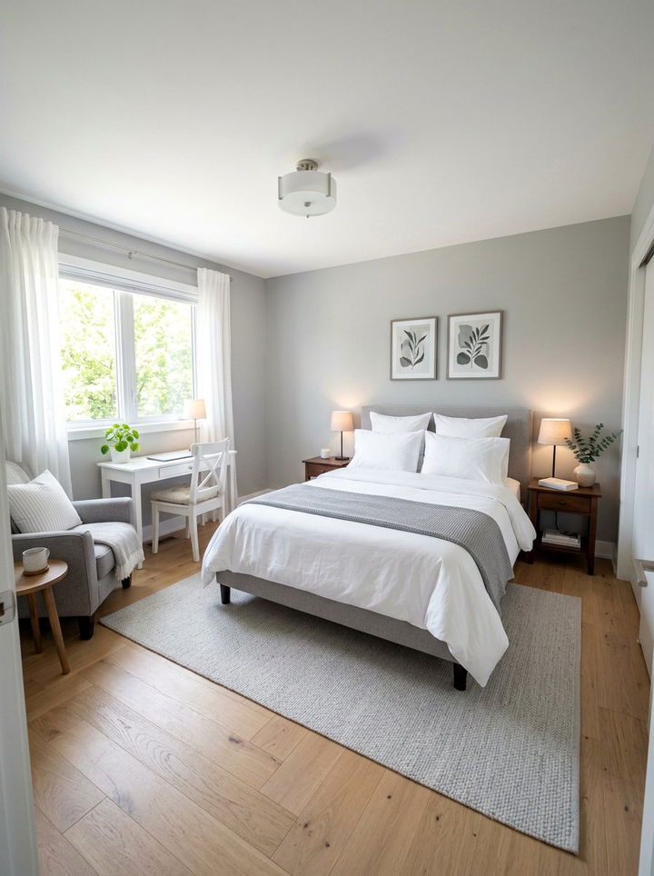 Grey and White Guest Bedroom - 30 grey and white bedroom ideas