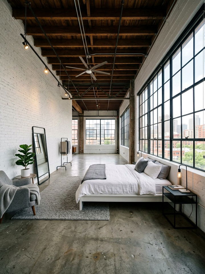 Grey and White Loft Bedroom - 30 grey and white bedroom ideas