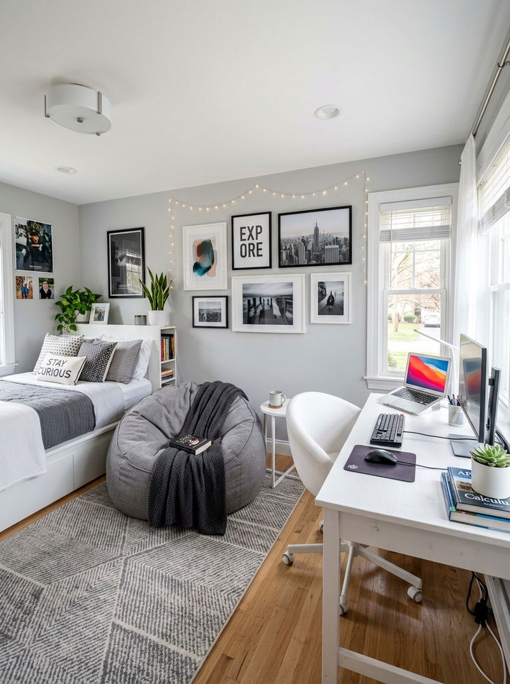 Grey and White Teen Bedroom - 30 grey and white bedroom ideas
