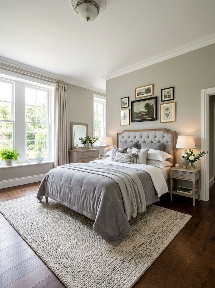 Grey and white bedding - 30 traditional grey bedroom ideas