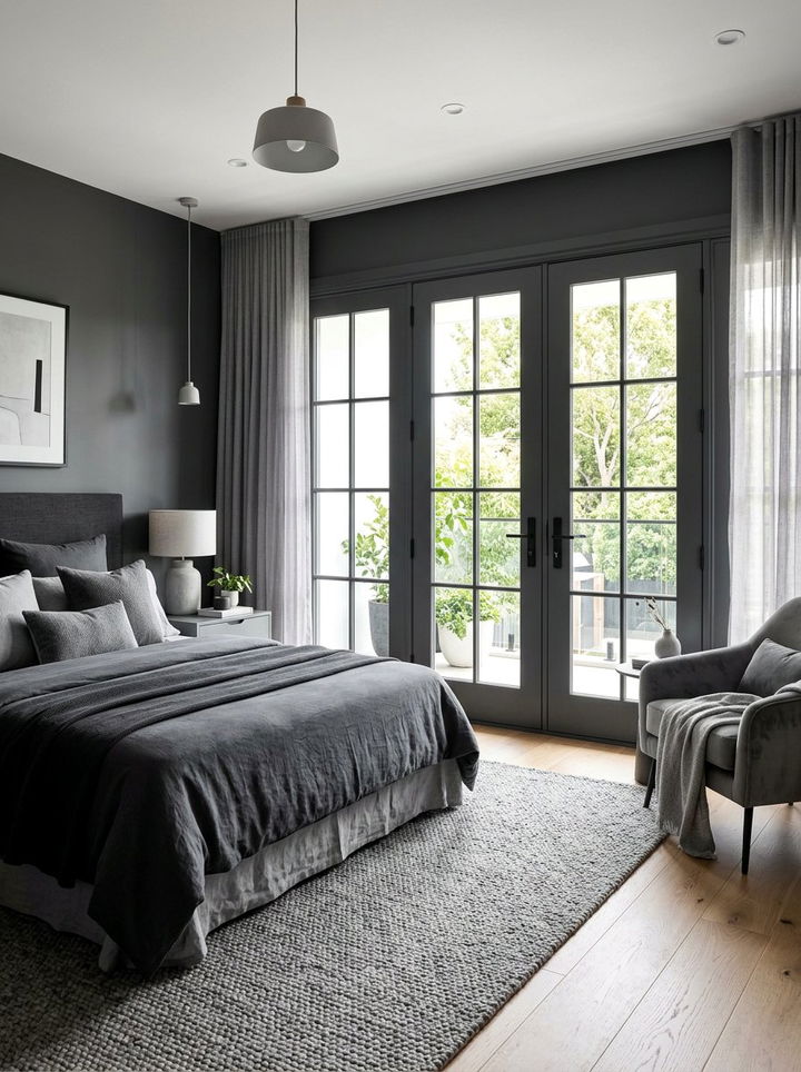 Grey bedroom french doors - 30 bedroom french doors