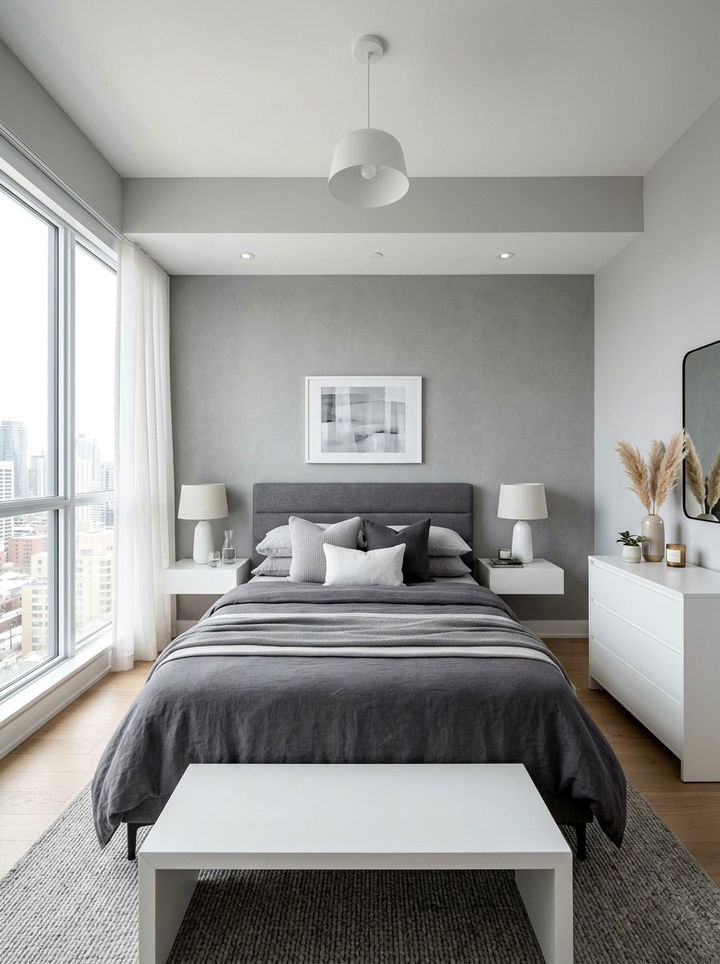 Grey condo bedroom interior - 30 condo bedroom ideas