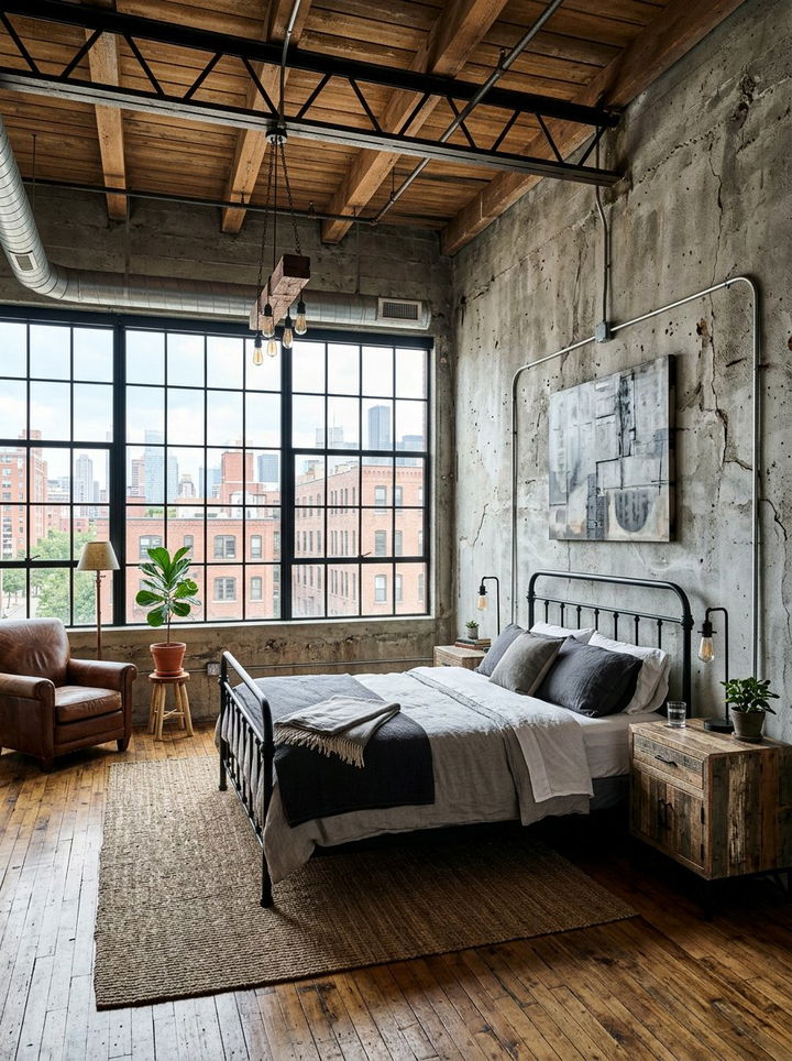 Grey industrial loft bedroom - 30 contemporary grey bedroom ideas