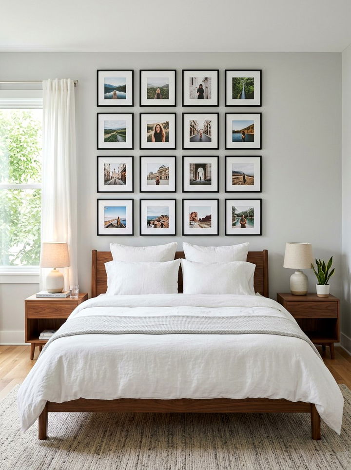 Grid Photo Wall - 30 bedroom photo displays