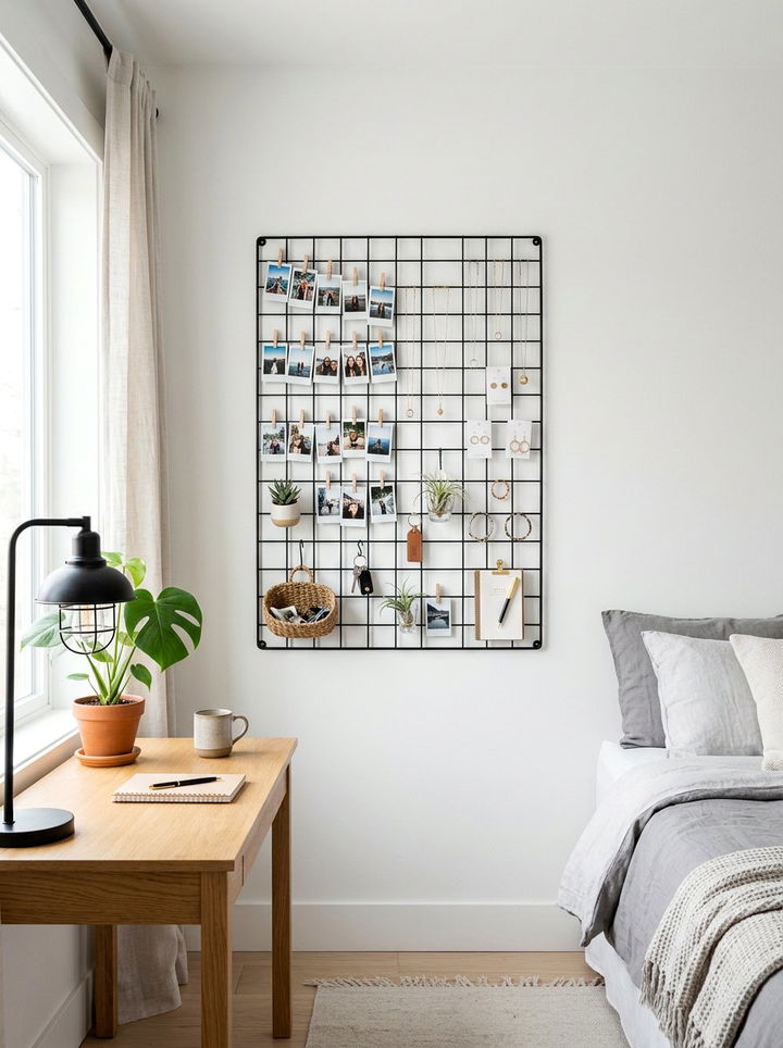 Grid Wall Organizer Bedroom - 30 bedroom wall storage ideas