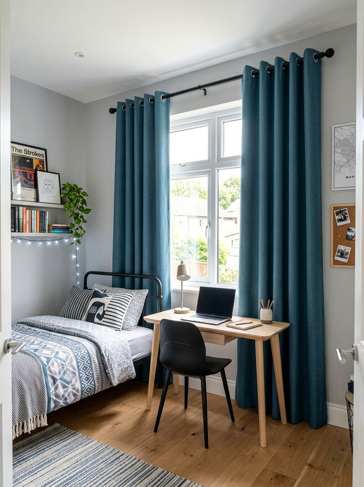 Grommet Top Curtains - 30 bedroom window treatment ideas