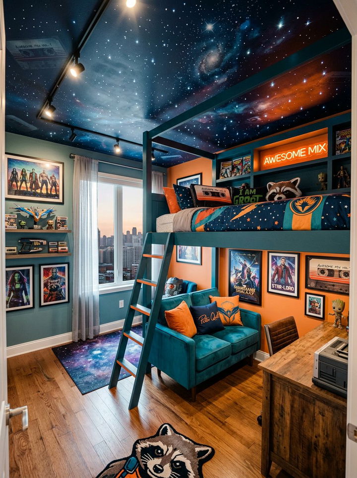 Guardians of the Galaxy bedroom - 30 superhero bedroom ideas