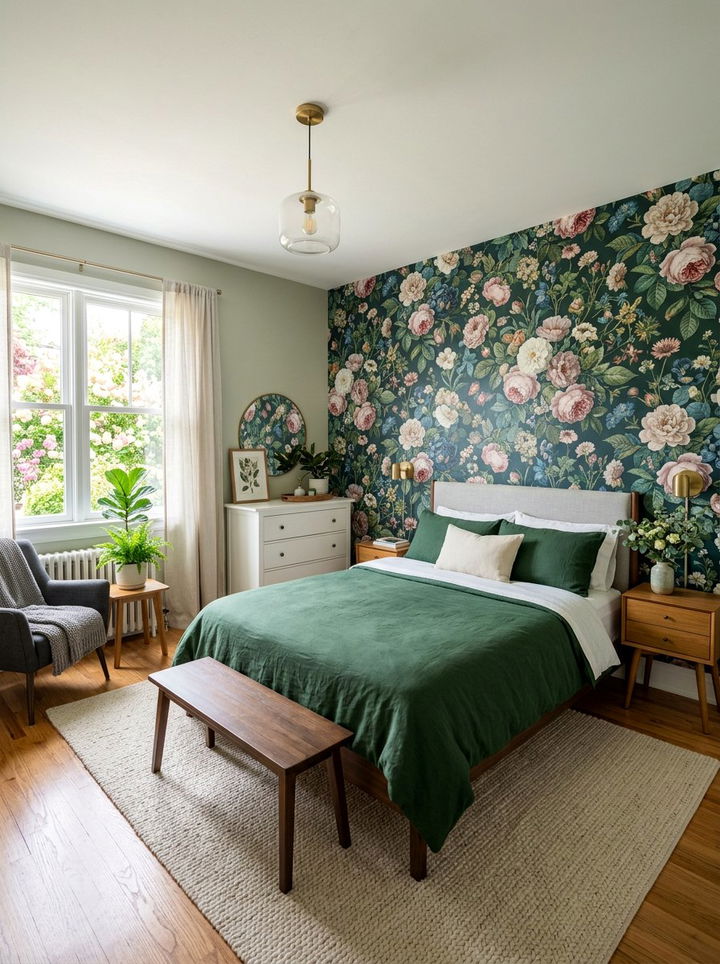 Guest Bedroom Floral Wallpaper - 30 guest bedroom ideas