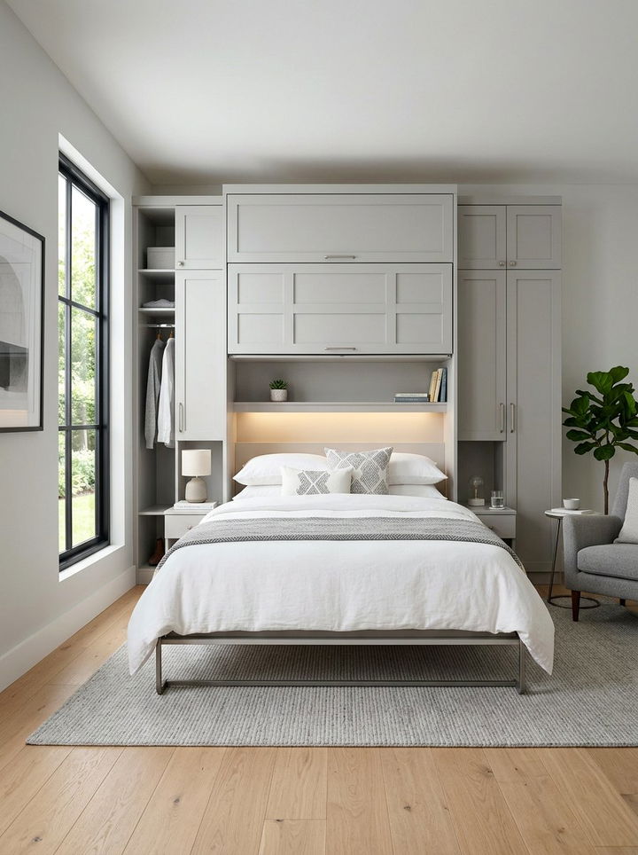Guest Room Murphy Bed Storage - 30 bedroom murphy bed ideas